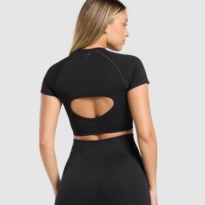 Gymshark Black CORSET SEAMLESS CROP TOP